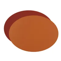 Zdjęcie Owalna skórzana podkładka stołowa 47,5x35 cm w kolorze koniakowym i bordowym