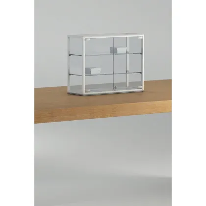 Picture Stylish counter display cabinet with white aluminum profiles