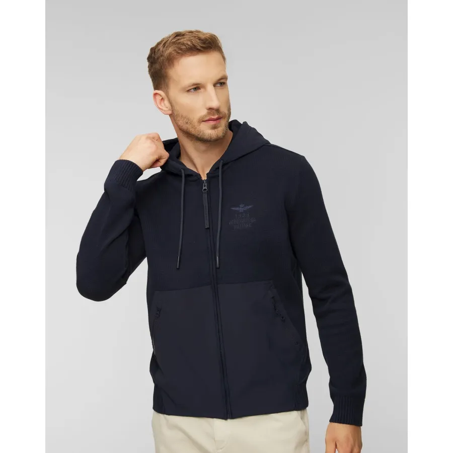 obrazek 1 Bluza Z Kapturem Męska Aeronautica Militare Granatowa