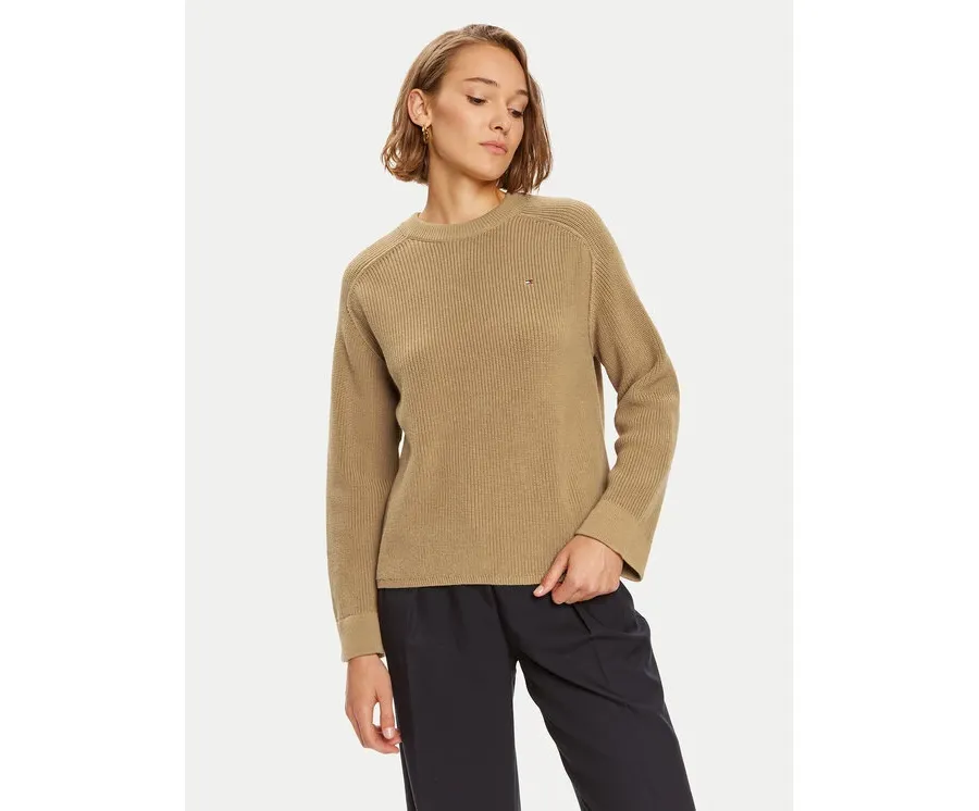 obrazek 1 Tommy Hilfiger Sweter WW0WW40751 Beżowy Regular Fit