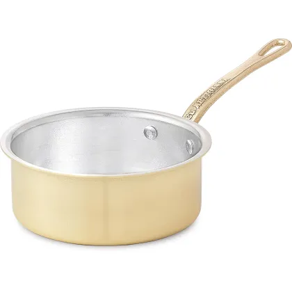 Zdjęcie Niski rondel mosiężny 14 cm 1 uchwyt - Pepite d'Oro - Cu Artigiana