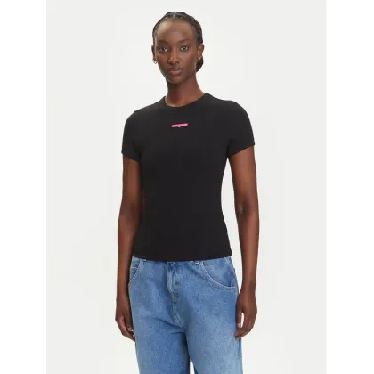 Zdjęcie Tommy Jeans T-Shirt Script Label DW0DW21402 Czarny Slim Fit