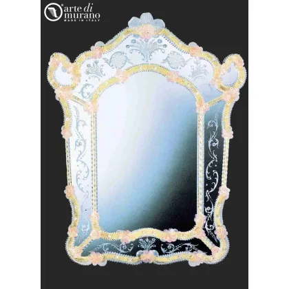 Zdjęcie Szykowne weneckie lustro ze szkła Murano do eleganckich wnętrz