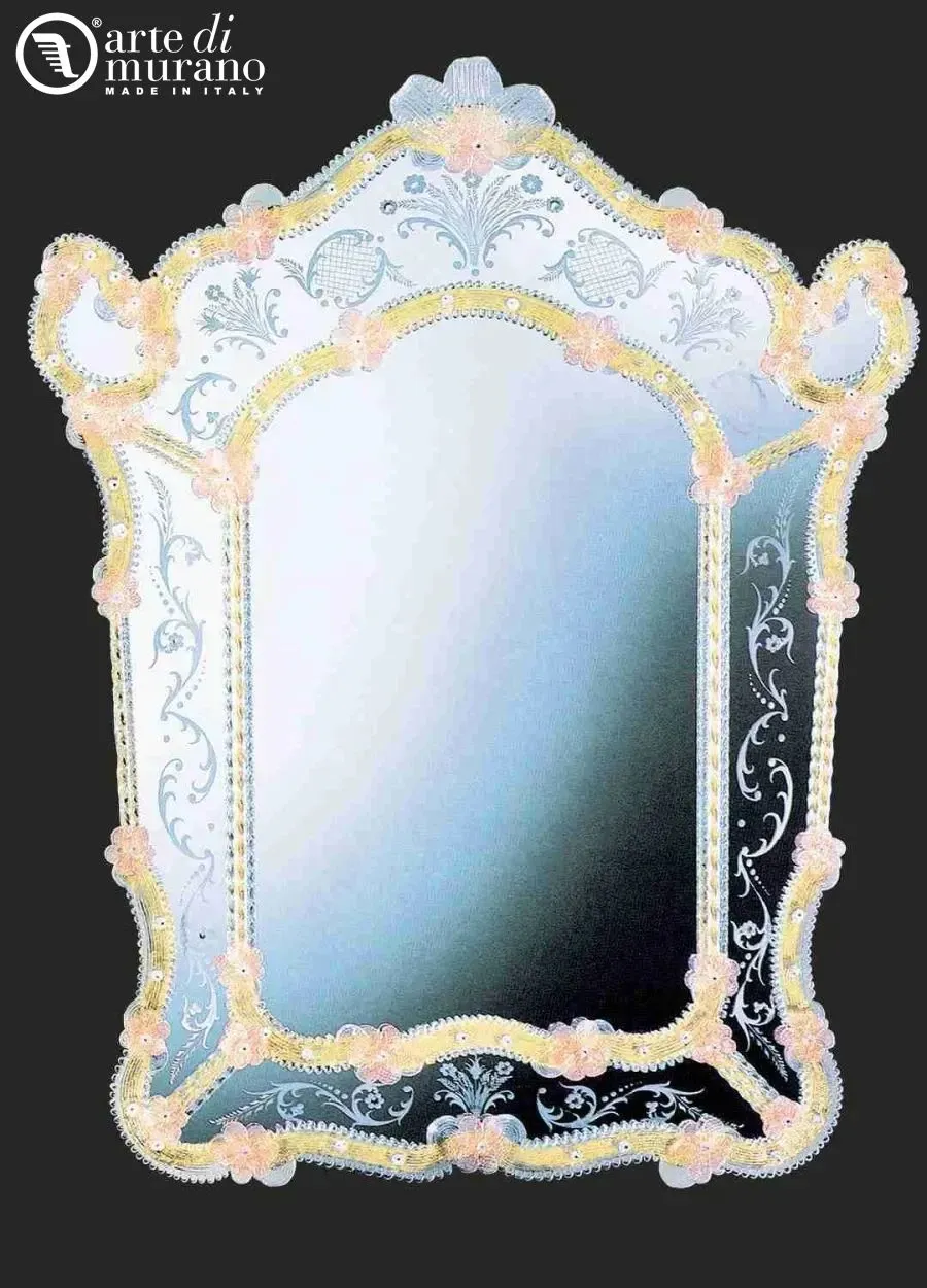 obrazek 1 Szykowne weneckie lustro ze szkła Murano do eleganckich wnętrz