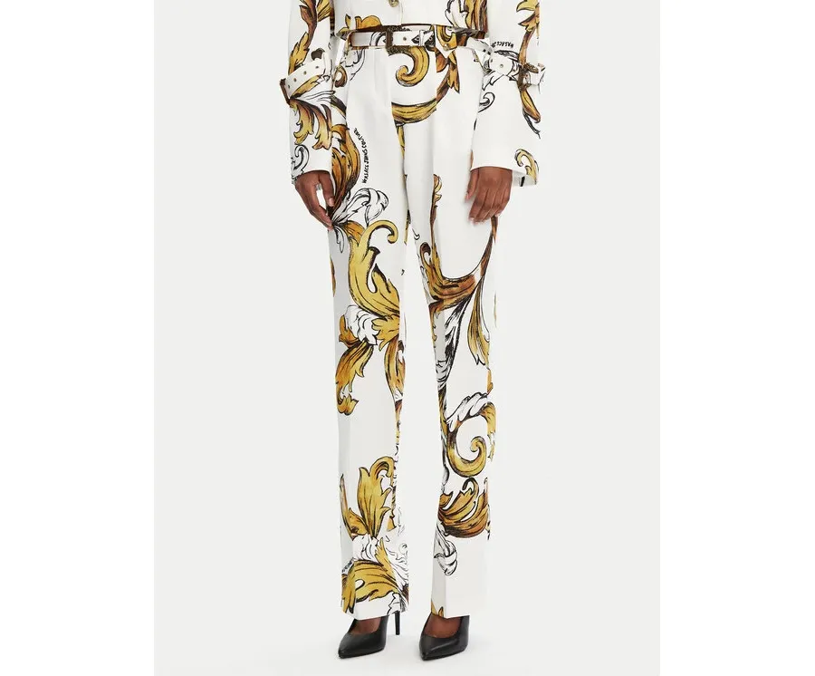 obrazek 1 Versace Jeans Couture Spodnie materiałowe 78HAA111 Biały Straight Fit