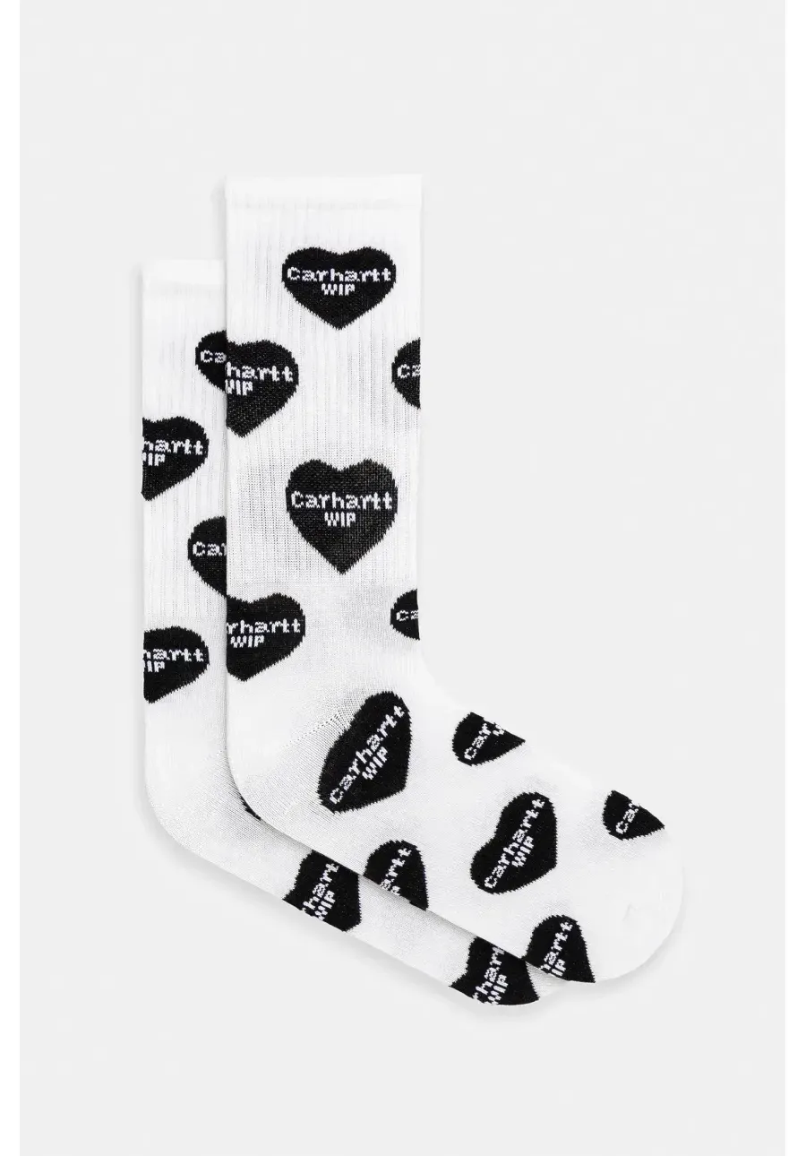 obrazek 1 Carhartt WIP skarpetki Heart Logo Socks męskie kolor biały I034483