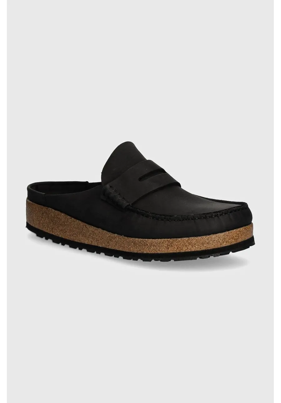 obrazek 1 Birkenstock klapki skórzane Naples męskie kolor czarny 1025040