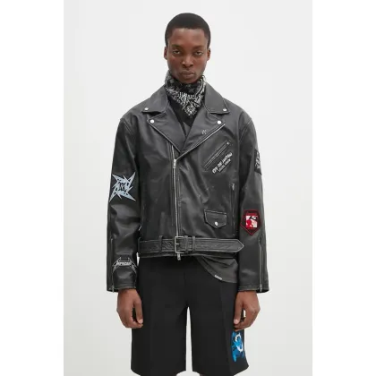 Zdjęcie Represent ramoneska skórzana Metallica Leather Jacket męska kolor czarny przejściowa MLM173.001