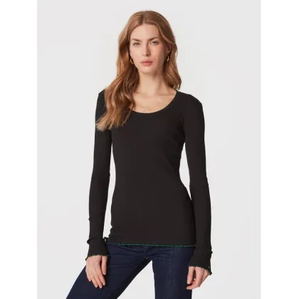 Zdjęcie Tommy Hilfiger Bluzka Frill Rib Scoop WW0WW37553 Czarny Slim Fit