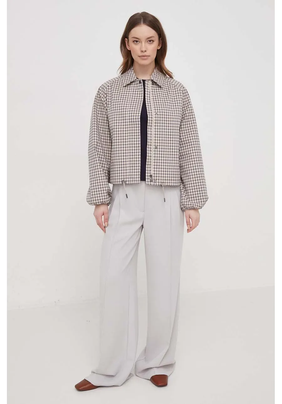 obrazek 1 Barbour kurtka Check damska kolor różowy przejściowa oversize LSP0159