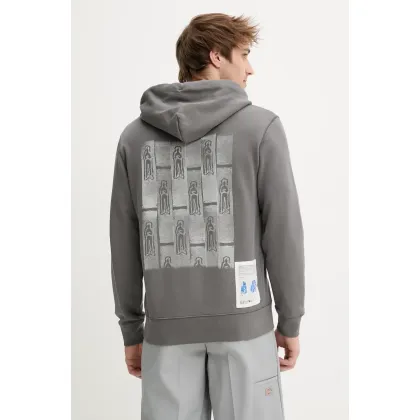 Zdjęcie C.P. Company bluza bawełniana męska kolor szary z kapturem z nadrukiem 18CMSS313A006312G