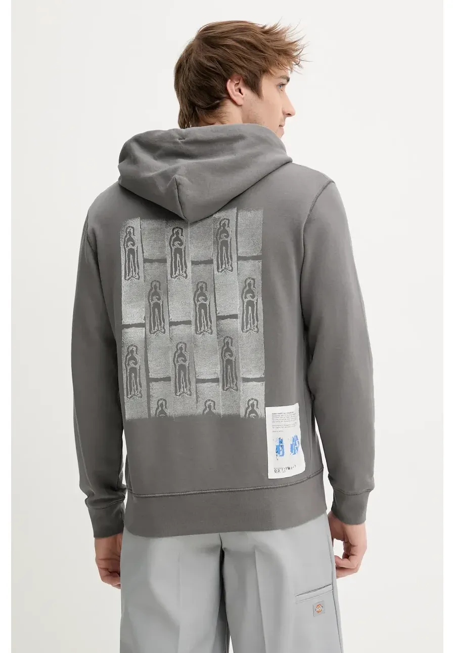 obrazek 1 C.P. Company bluza bawełniana męska kolor szary z kapturem z nadrukiem 18CMSS313A006312G