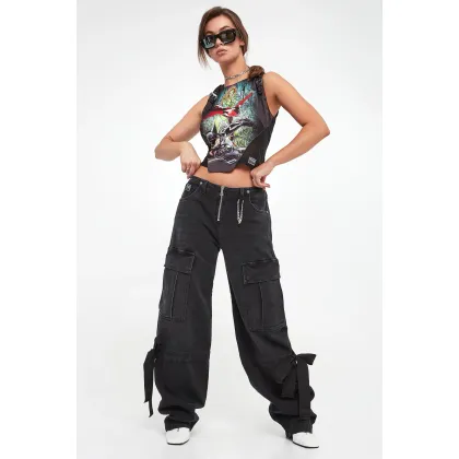 Zdjęcie Jeansy damskie cargo VERSACE JEANS COUTURE Versace Jeans Couture