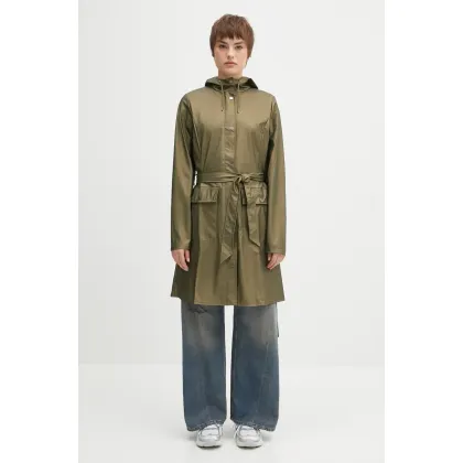 Zdjęcie Rains kurtka Curve Long Jacket W3 kolor zielony przejściowa 18130.105