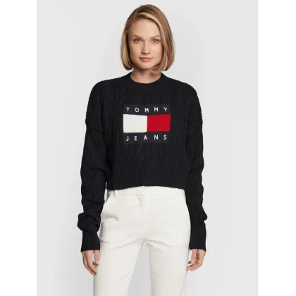Zdjęcie Tommy Jeans Sweter Center Flag DW0DW14261 Czarny Boxy Fit