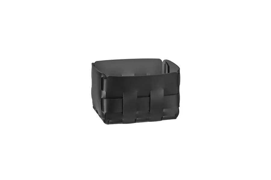 obrazek 1 Ekskluzywny mały czarny koszyk Bottega 12x19xH13 cm