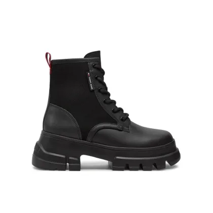 Zdjęcie Tommy Jeans Trapery Tjw Chunky Lace Up Boot Mix Mat EN0EN02554 Czarny