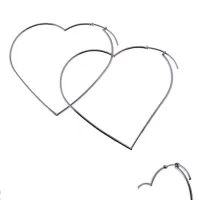 Picture Smooth heart-shaped earrings made of sugar cane