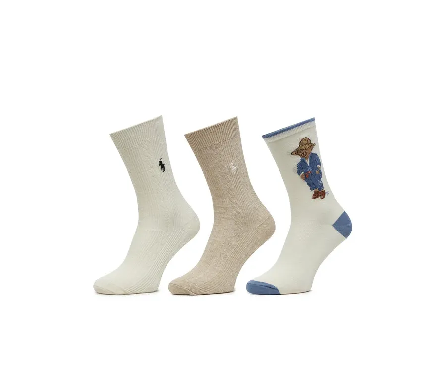 obrazek 1 Polo Ralph Lauren Zestaw 3 par wysokich skarpet damskich 455972026001 Kolorowy