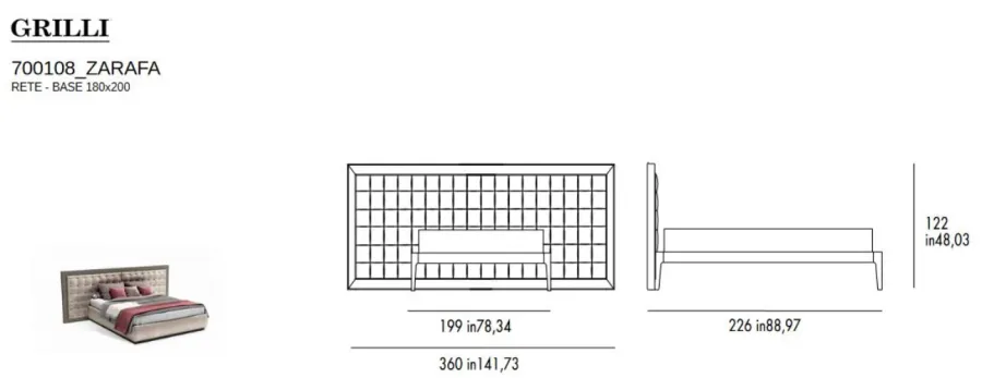 obrazek 5 Fantastyczne łóżko sypialniane Zarafa od włoskiego producenta