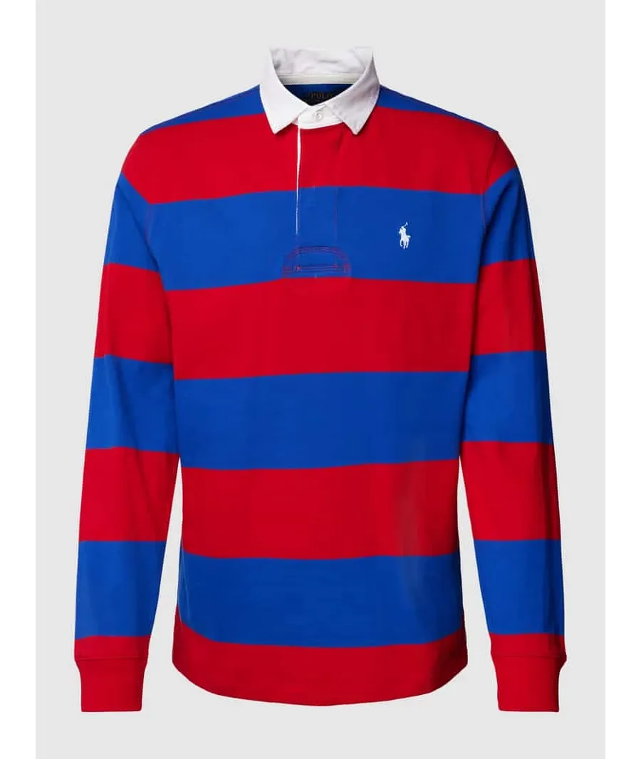 obrazek 1 Bluzka o kroju classic fit z długim rękawem i wzorem w paski