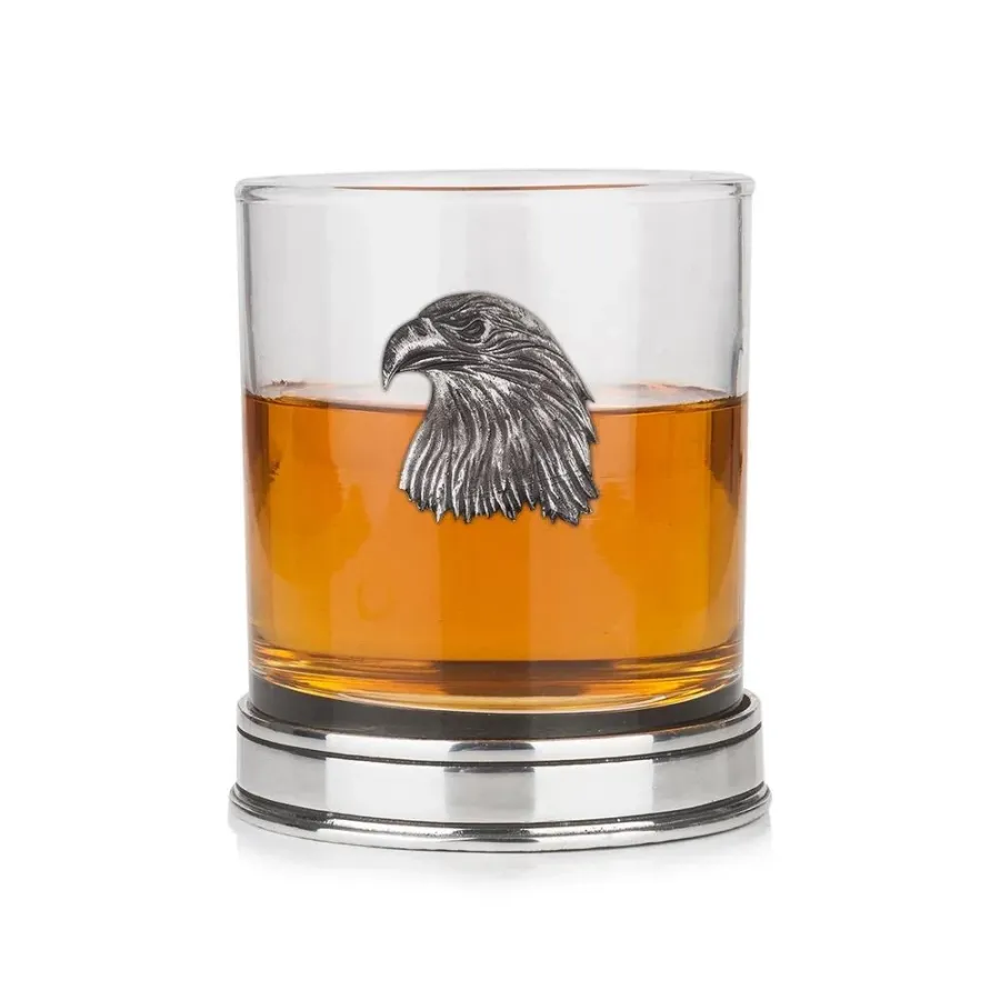 obrazek 1 Niepowtarzalna szklanka do whisky z głową orła w kolorze miedzi – wyjątkowy prezent
