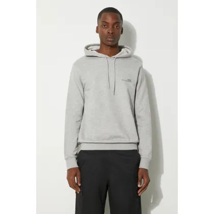 Zdjęcie A.P.C. bluza bawełniana Hoodie Item męska kolor szary z kapturem gładka COEAS.H27672-DARKNAVY