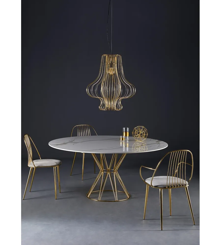 obrazek 12 Lampa z cienkich stalowych drutów w nowoczesnym stylu 67cm - Colico