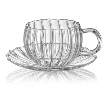 Zdjęcie Unikalny włoski zestaw 2 filiżanek do espresso ze spodkami – IVV