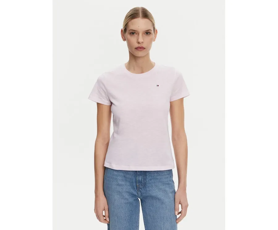obrazek 1 Tommy Hilfiger T-Shirt Slub WW0WW44433 Różowy Slim Fit