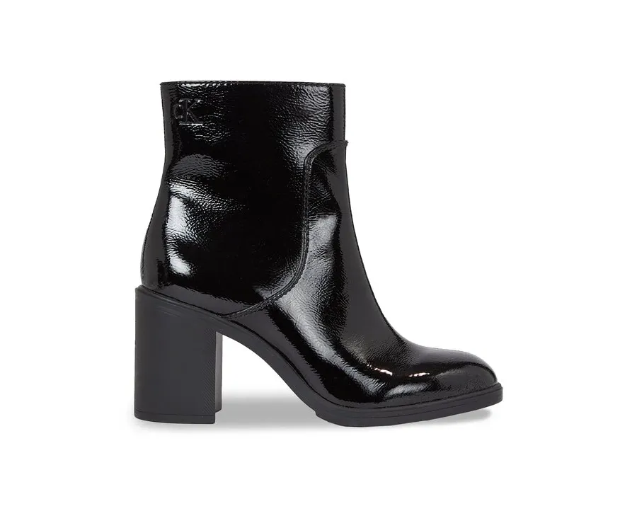 obrazek 1 Calvin Klein Jeans Botki Mid Block Heel Boot Naplak Wn YW0YW01258 Czarny