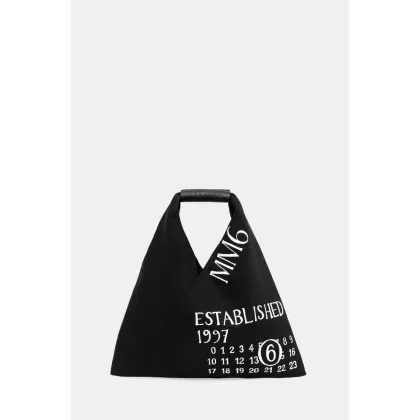 Zdjęcie MM6 Maison Margiela torebka bawełniana kolor czarny SB6WD0013