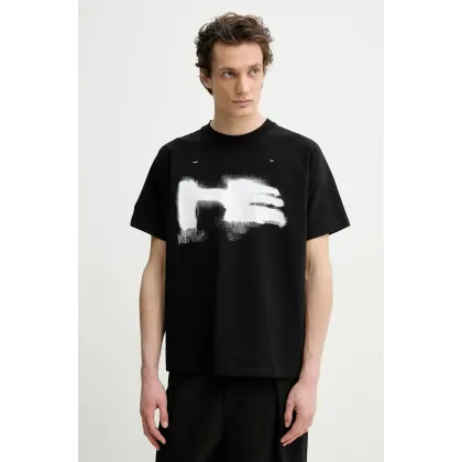 Zdjęcie Heliot Emil t-shirt męski kolor czarny z nadrukiem SS25_M_09_083_BLK01_CO