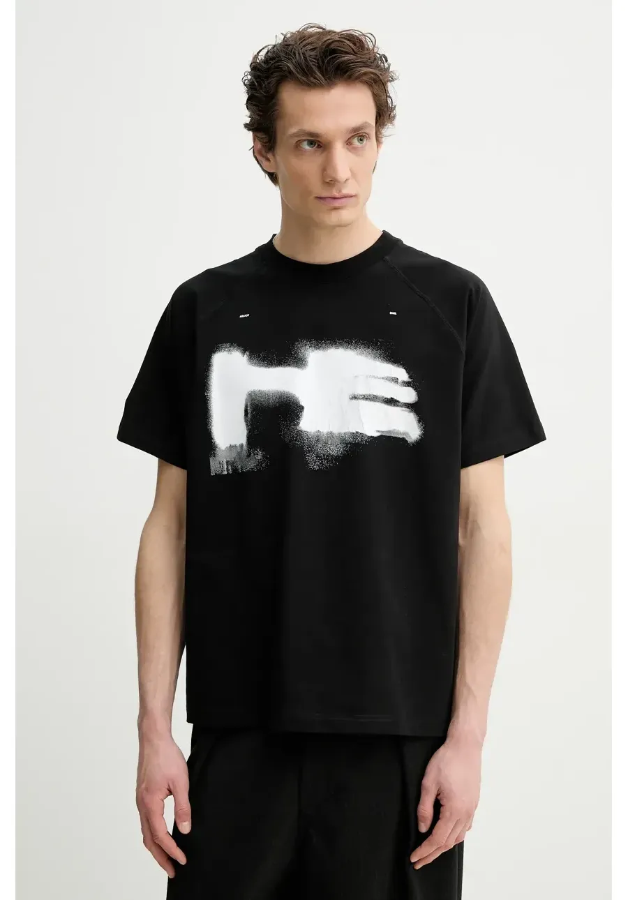 obrazek 1 Heliot Emil t-shirt męski kolor czarny z nadrukiem SS25_M_09_083_BLK01_CO