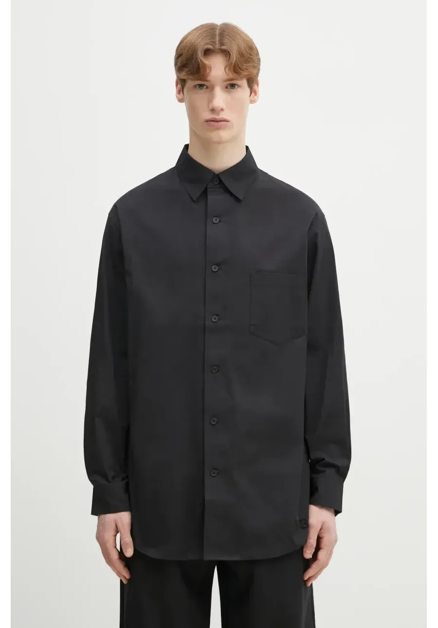 obrazek 1 Y-3 koszula Reflex Shirt męska kolor czarny relaxed z kołnierzykiem klasycznym JD1453
