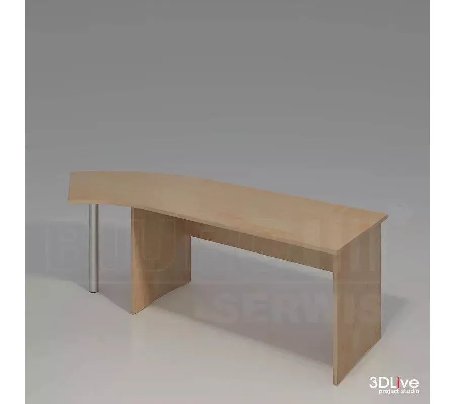 obrazek 1 Nowoczesne Biurko na nogach z płyty, blat wyprofilowany łukowato o głębokości 90 cm - Biuro Serwis