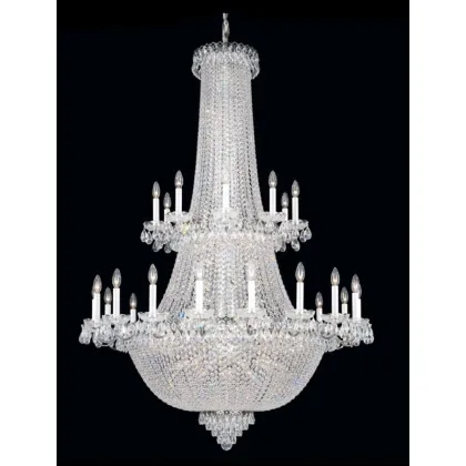 Zdjęcie Żyrandol ze złotą metalową ramą i przezroczystymi kryształowymi zawieszkami - Il Paralume Marina