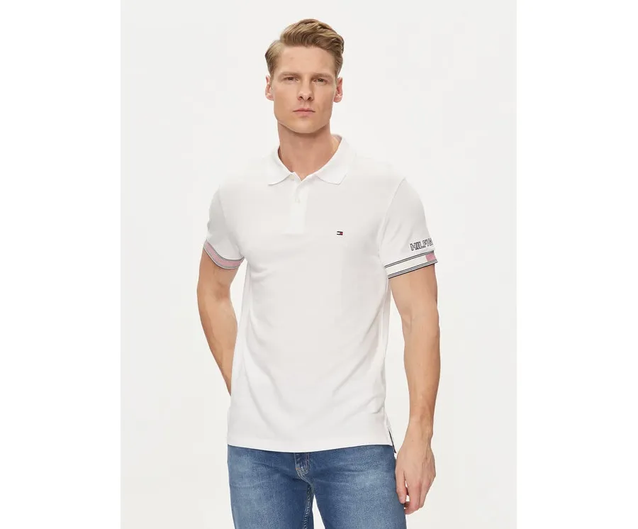 obrazek 1 Tommy Hilfiger Polo Flag MW0MW34780 Biały Slim Fit