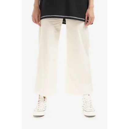 Zdjęcie Converse spodnie damskie kolor beżowy szerokie high waist 10022968.A01-CREAM