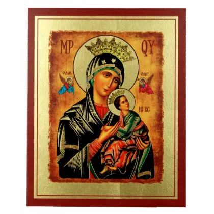 Zdjęcie Cudowna Ikona Złocona Matka Boska Nieustającej Pomocy 10x13 cm