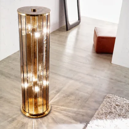 Zdjęcie Olśniewająca lampa podłogowa PD24/8 ze szkła i postarzanego mosiądzu