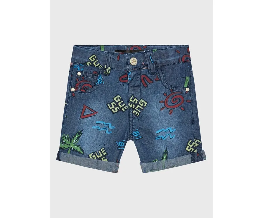 obrazek 1 Guess Szorty jeansowe N3GD07 WFGE0 Niebieski Regular Fit
