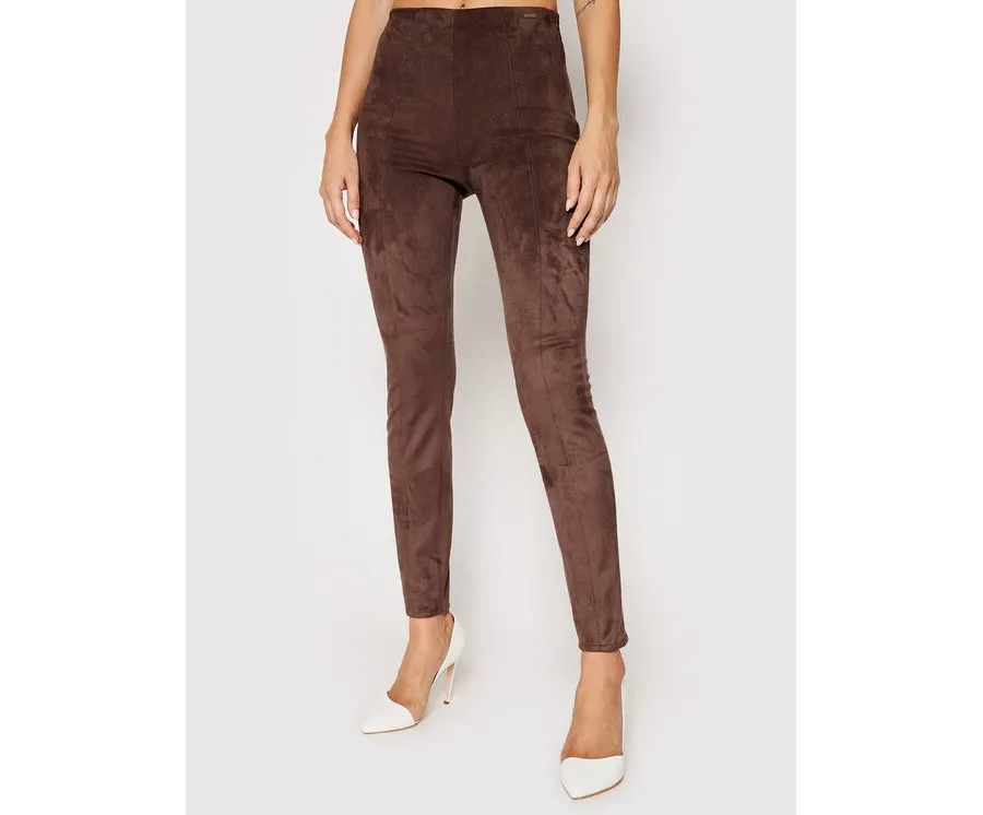 obrazek 1 Guess Legginsy Maya W1YB90 WE0L0 Brązowy Slim Fit