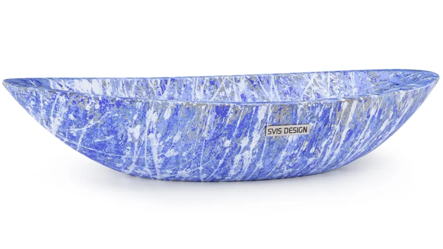 obrazek 1 Elitarna umywalka 60 cm ORION BASIC – PUNK, niebieski i biały, lakier matowy
