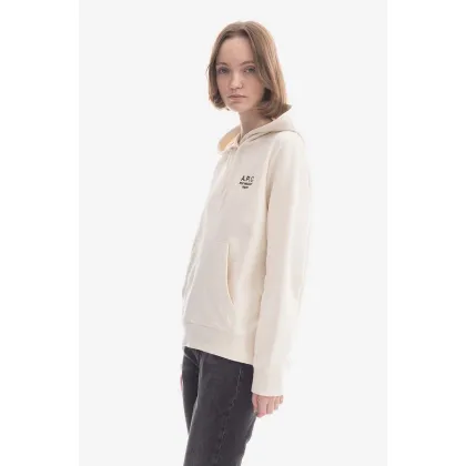 Zdjęcie A.P.C. bluza bawełniana Hoodie Manuela damska kolor biały z kapturem z aplikacją COEZD.F27760-OFFWHITE