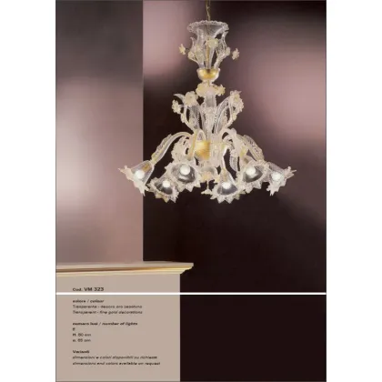 Zdjęcie Przezroczysty 6-punktowy żyrandol o wyjątkowym designie - Il Paralume Marina