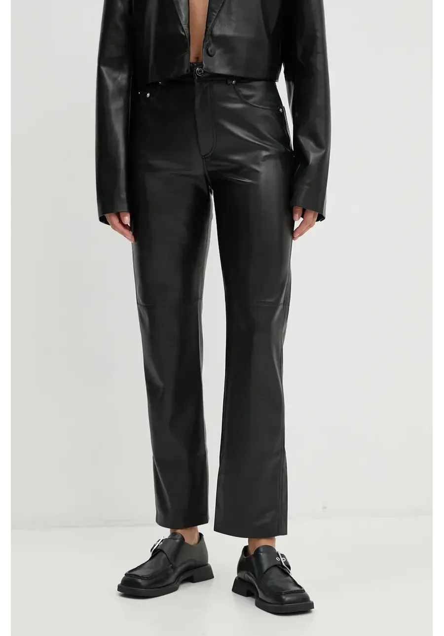 obrazek 1 Nanushka spodnie VINNI damskie kolor czarny dopasowane high waist NW22CRPA00199