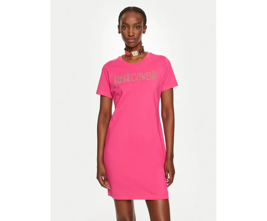 obrazek 1 Just Cavalli Sukienka codzienna 76PAOE04 Różowy Regular Fit