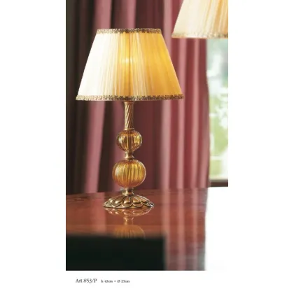 Picture A lamp with small Murano glass balls and a flower-shaped lampshade - Il Paralume Marina