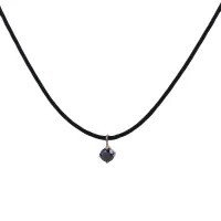 Picture Italian Punto Luce necklace with black diamond in rose gold